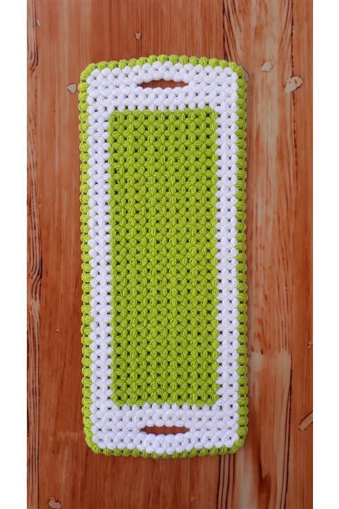 Göçmen Tuhafiye Fıstık Yeşili El Örgüsü Banyo Lifi 45x18cm- Çeyizlik Kese