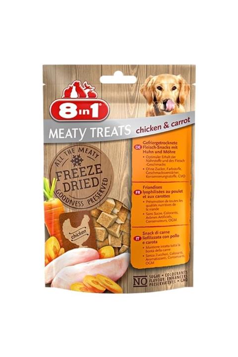 8in1 Freeze Dried Tavuklu Havuçlu Doğal Ödül 50 Gr