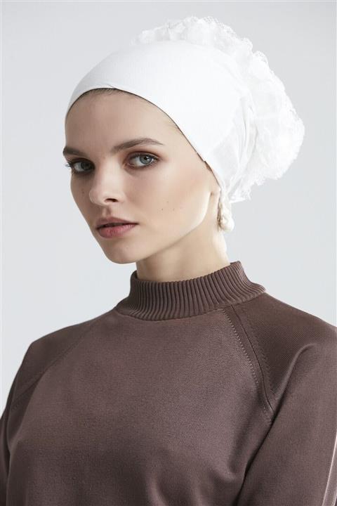 Nacar Önü Dikişli Topuz Bone