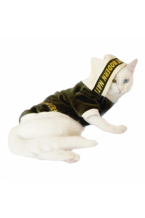 Kemique Modern Native Velvet Sweatshirt Kedi Süeteri Kedi Kıyafeti