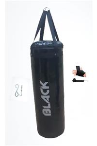 BLACK 120x32 Cm Geniş Kum Torbası+boks Bandajı+tavan Aparatı