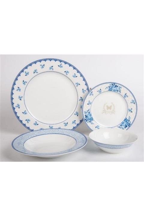 Tantitoni Porselen Blue Dreams Desenli 24 Parça Yemek Takım