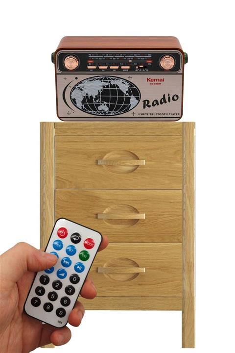 esmelen Nostalji Radyo Görünümlü Eskitme Uzaktan Kumandalı Radyo Usb/aux/hafıza Kartı/bluetooth/şarjlı