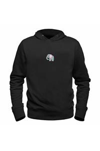 Alfa Tshirt Animal Fil Resimli Baskılı Siyah Sweatshirt
