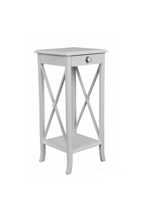 ERDEM MOBİLYA Saksılık Yan Sehpa Lake (Beyaz)