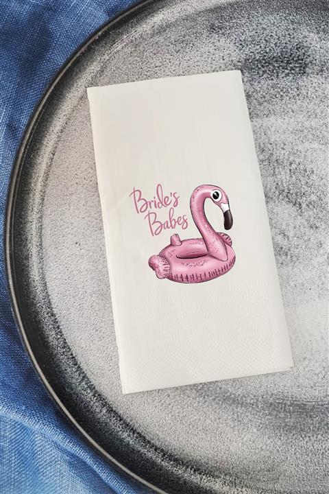 PEKSHOP Sunum Peçetesi Bride's Babes Flamingo Konuşan Kağıt Peçete