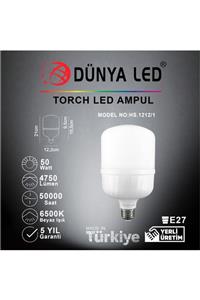 DÜNYA LED Hs.1212/1 50w E-27 Led Torch Ampul 6500k Beyaz Işık