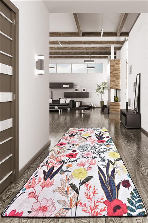 Chilai Home Derosa Djt Kaymaz Taban Kesme Halı Yolluk , Yıkanabilir Kaymaz