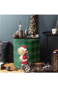 Kaunas Yeni Tasarım Lüks Puf Yılbaşı Temalı Santa Teddy Puf 4