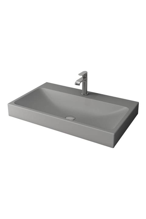 Bocchi Scala Arch Tezgah Üstü Lavabo 80cm - Mat Gri