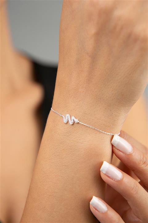 Elika Silver Kadın Yılan Model 925 Ayar Gümüş Bileklik