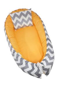 berababy Mini Gri Zigzag Sarı Babynest Bebek Yuvası