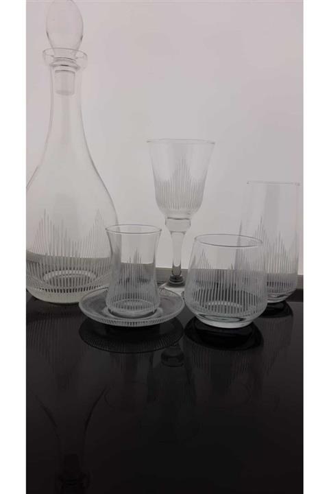 BardakçıMurat Ahugül 61 Parça 12 Kişilik Şeffaf Renk Yemek Takımı Seti