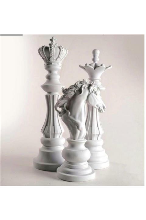 Arose Satranç Taşı Set Şah At Vezir Dekor