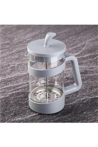 YzHome 600 Ml Borosilikat Cam Silikon Kaplı French Press Bitki Süzgeci Gri