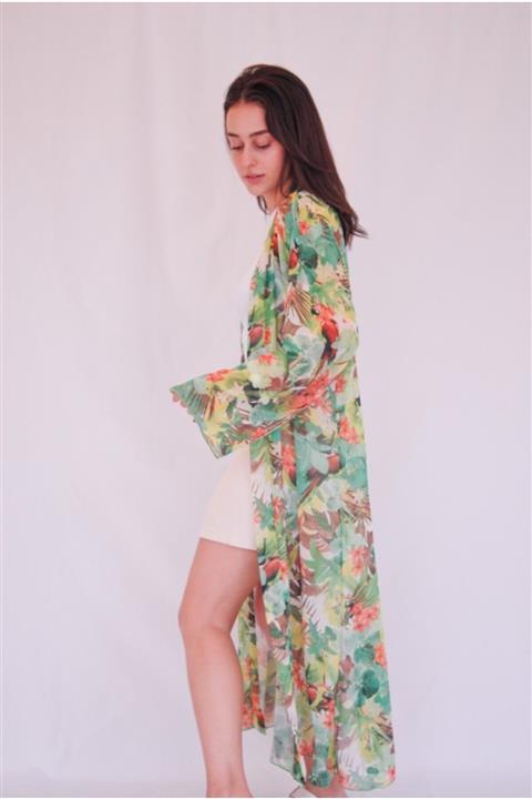 Ayem Collection Çiçek Desenli Kimono