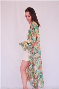 Ayem Collection Çiçek Desenli Kimono