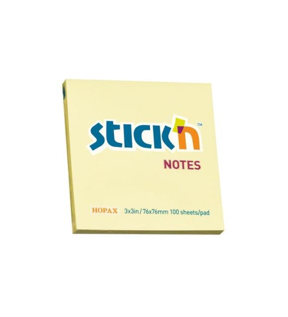 Gıpta Hopax Stickn 21007 Yapışkanlı Not Kağıdı 100 Yaprak 76x76 Mm Sarı (12 Koçan)