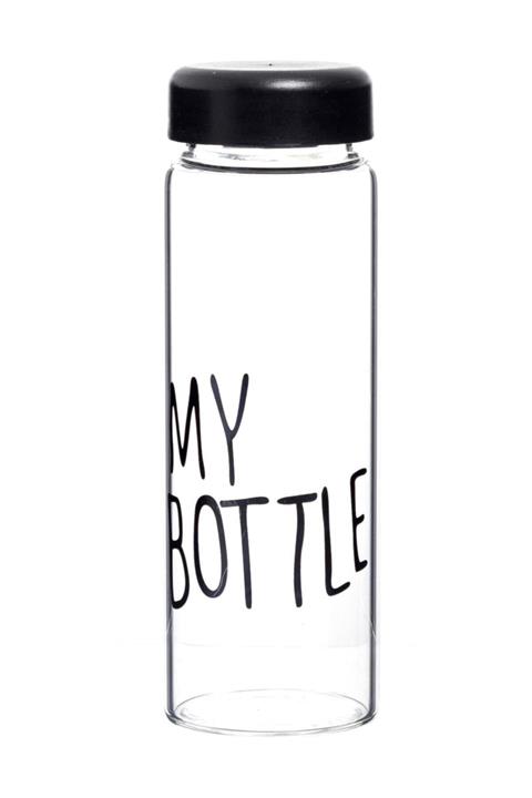 My Bottle Boroslikat Cam Matara Kılıflı 500 ml - Siyah