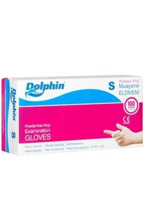 Dolphin Vinil Şeffaf Muayene Eldiveni Pudrasız ( S ) 100 Adet