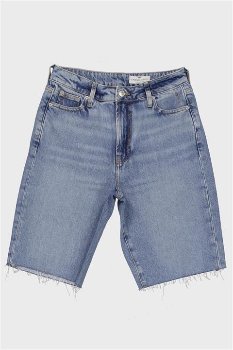 CROSS JEANS Kadın Indıgo Yüksek Bel Biker Jean Şort C 4534-024