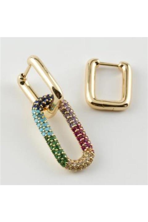 Peyless Kalp Figürlü Lüks Zirkon Taşlı Çelik Küpe