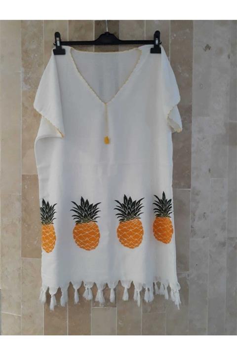 Peştemal Home Ananas Desenli Peştemal Plaj Elbisesi