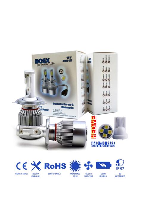 C9 H4 Led Xenon Far Led Zenon Ampulü Deli Mavi Yeni Nesil Şimşek Etkili Bosx
