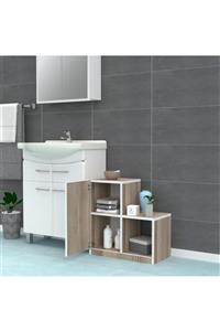 Kenzlife banyo dolabı zivon crd 060*060*30 hazır mutfak ofis dolabı kitaplık kapaklı raflı