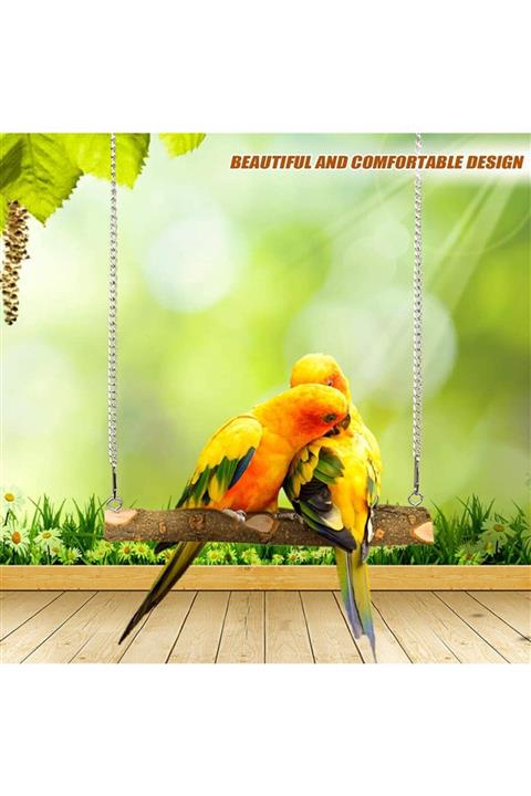 Ahşap Pusula Doğal Ağaç Zincirli Kuş Salıncağı