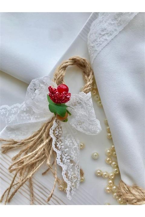 La Perle Aksesuar Hasır Örgü Ipli 6'lı Peçete Yüzüğü