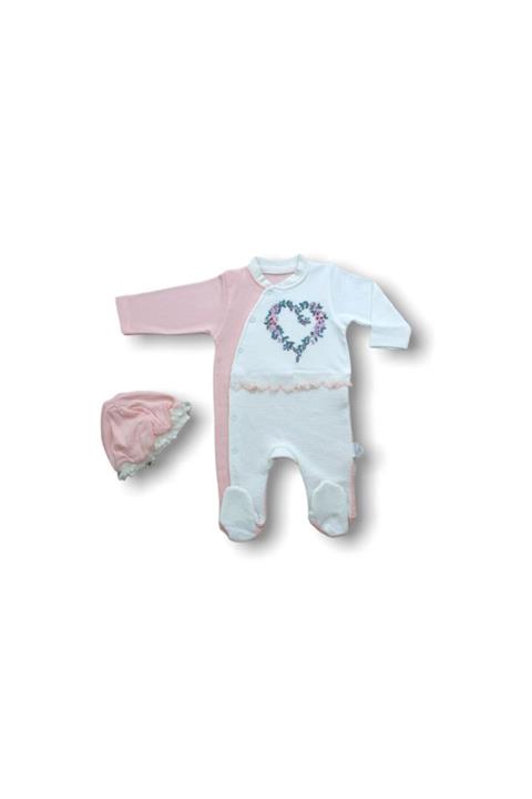 Tomuycuk Nakışlı Kız Bebek Tulum