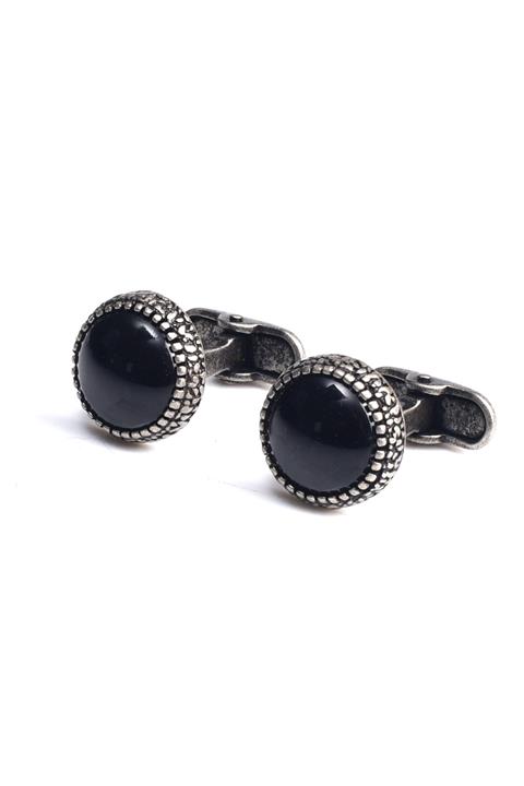 Esgue Doğaltaşlı Gümüş Düğme