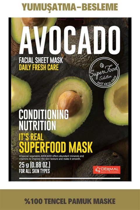 Dermal Its Real Superfood Avokado Pürüzsüzleştirici Yüz Maskesi