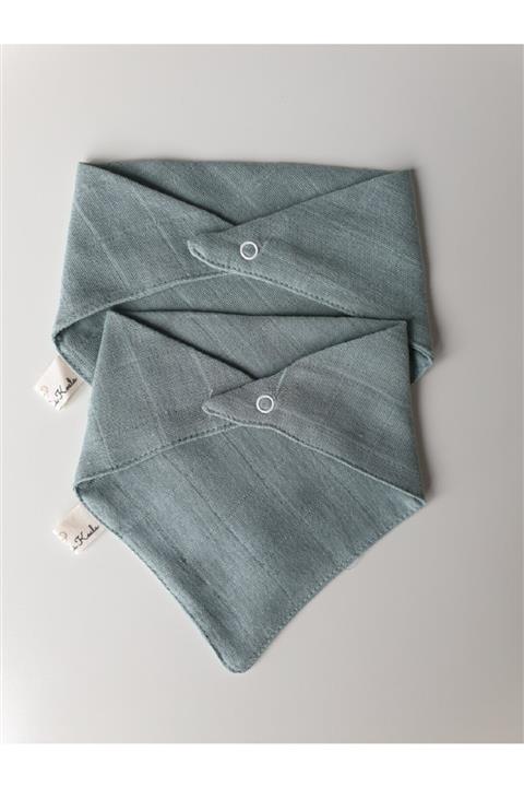 OhlalaKoala Mint 2li Set Organik Pamuk GOTS Sertifikalı Çift Katlı Müslin Bebek Önlüğü