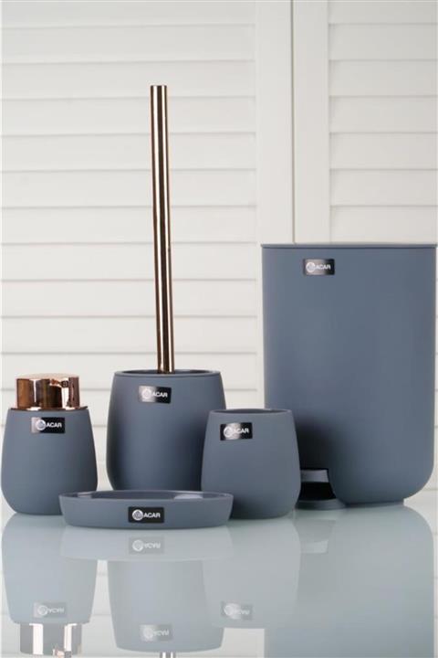 ACAR Gri Çerçeveli Akrilik Banyo Seti 5'li 11640