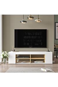 Yurudesign Luvio Tv Ünitesi Sehpası 150cm Keçe-beyaz Lv13-wk