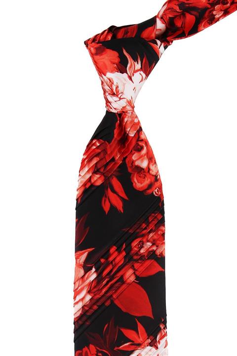 La Pescara Siyah Motif Desen Piliseli Ipek Kravat Est155