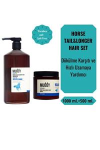 Muddy Horse Tail Shamp. 1000 Ml&500 ml Mask Sağlıklı Ve Hızlı Uzama Sağlayan At Kuyruğu Seti