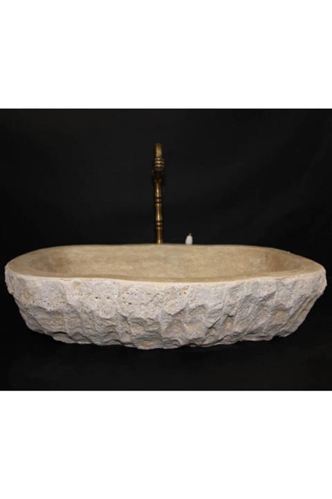 entrend11 Traverten Şekilsiz Dikdörtgen Patlatma Lavabo