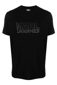 Karl Lagerfeld Diamond Logo Baskı Siyah T-shirt