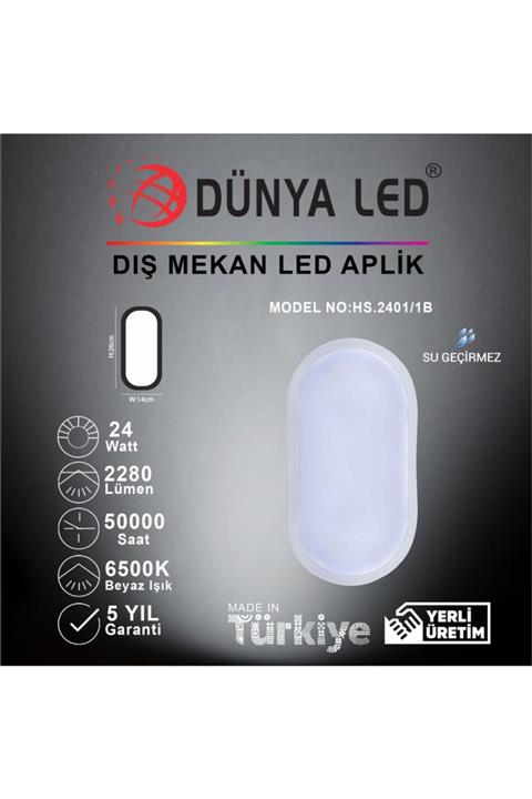 DÜNYA LED Hs.2401/1-b 24w Beyaz Led Glob Armatür 6500k Beyaz Işık