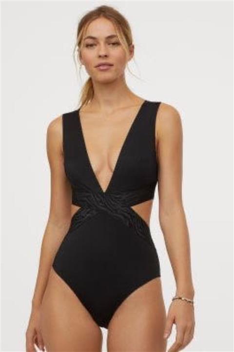 DEEP BEACH Kadın  Siyah Geniş Elastik Şeritli Mayo Db200511ma