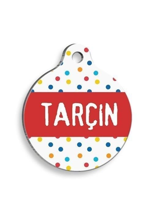 altın pati Renkli Puantiyeli Yuvarlak Kedi Ve Köpek Künyesi