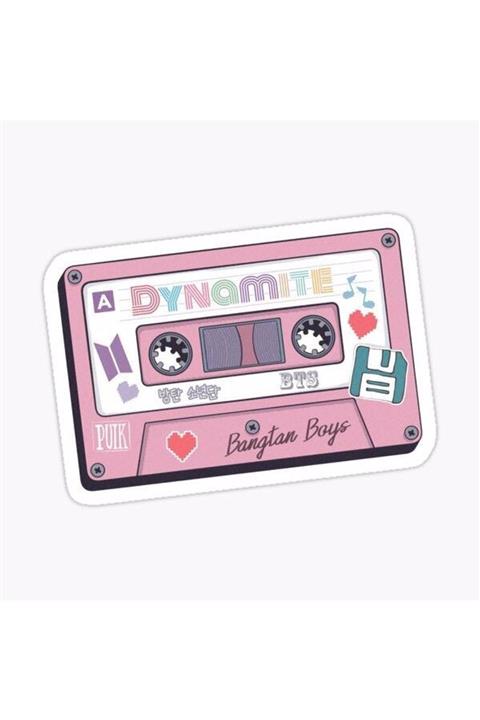 ZobarMarkt Pembe Kaset Temalı Defter Ajanda Planner Bullet Journal Laptop Sticker, 6 Cm