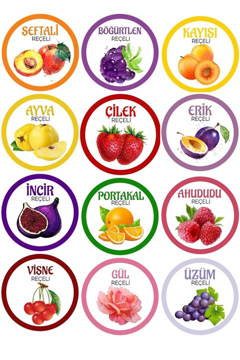 LALEZEN Reçel Kavanozu Etiketi - Sticker Etiket Baharatlık