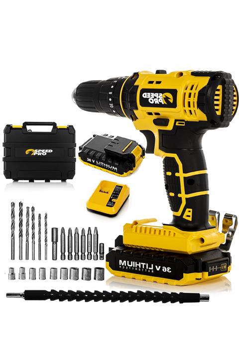 SpeedPro Amerikan 36v 5ah St-3650 Darbeli Çift Akülü Şarjlı Matkap