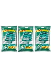 Wilkinson Sword Extra 2 Sensitçift Bıçak Bas Temizle Özellikli 10+5 Kullan At Tıraş Bıçağı 3'lü Pak