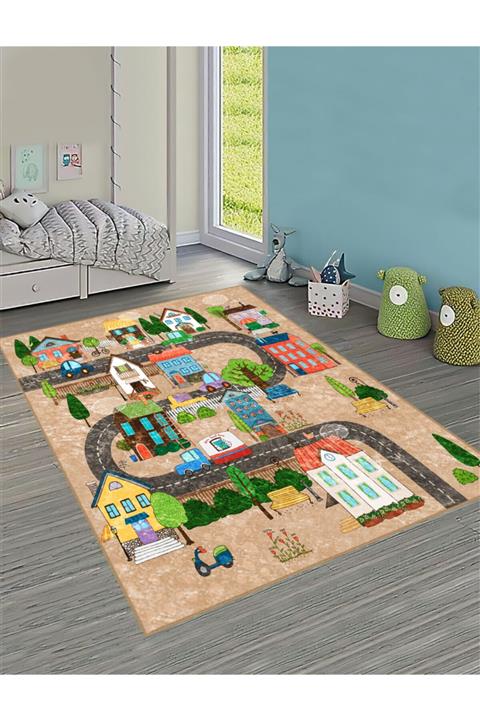 HOMESSA Iskandinav Şehir Yol Eğitici Çocuk Odası Oyun Halısı