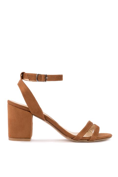 Sole Sisters Kısa Topuklu Sandalet Taba - Edosa